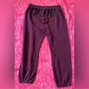 Victoria's Secret Pink Cropped Campus Sweatpants Maroon Size Medium